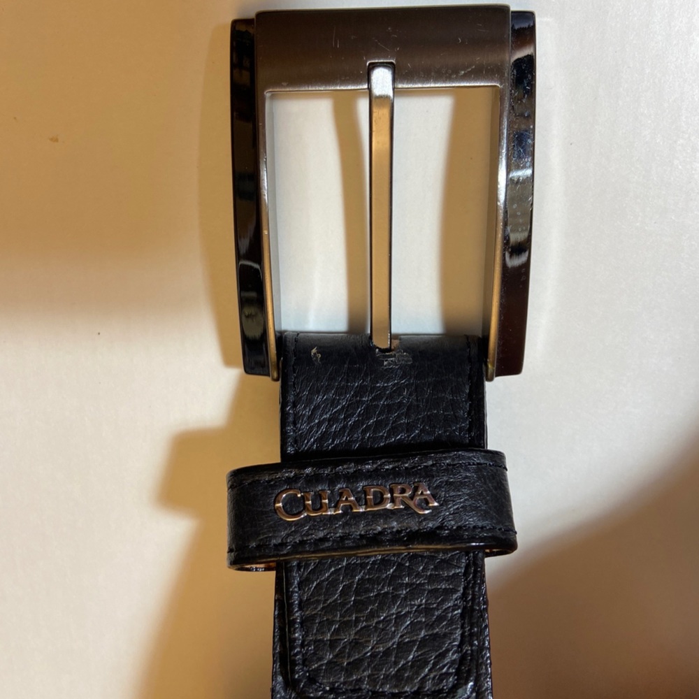 CUARDA Black Genuine Deerskin Leather Mexico Belt 85/34 M S/Steel Buckle